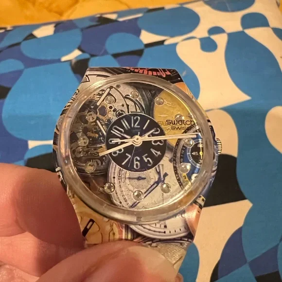 Swatch Watch “Timespective” Multicolor Watch 2008. No scratches! Leather strap.
